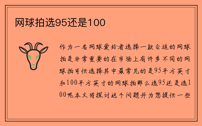 网球拍选95还是100